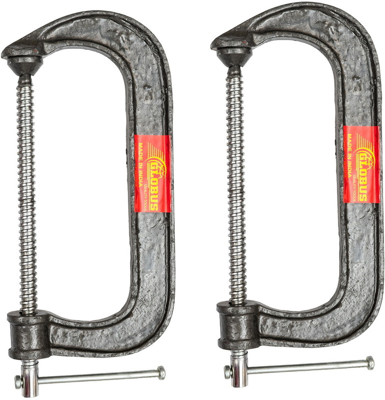Globus C-clamp(720 TOOL KIT( SET/2 PCS ) CLAMP 5 INCH/125 MM C-CLAMP,GREY HAMMER TONE FINISH 12 cm)