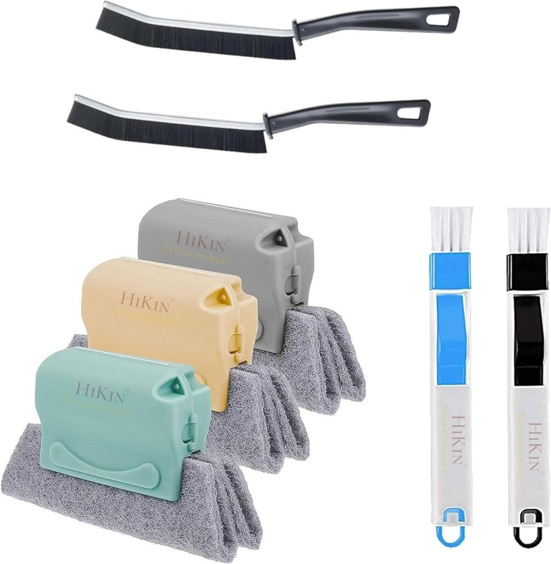 HIKIN SUPERMARKET 7 PCS ABS Sliding Window Groove Cleaning Brush, Door Track Gap Dust Cleaning Cleaning Cart