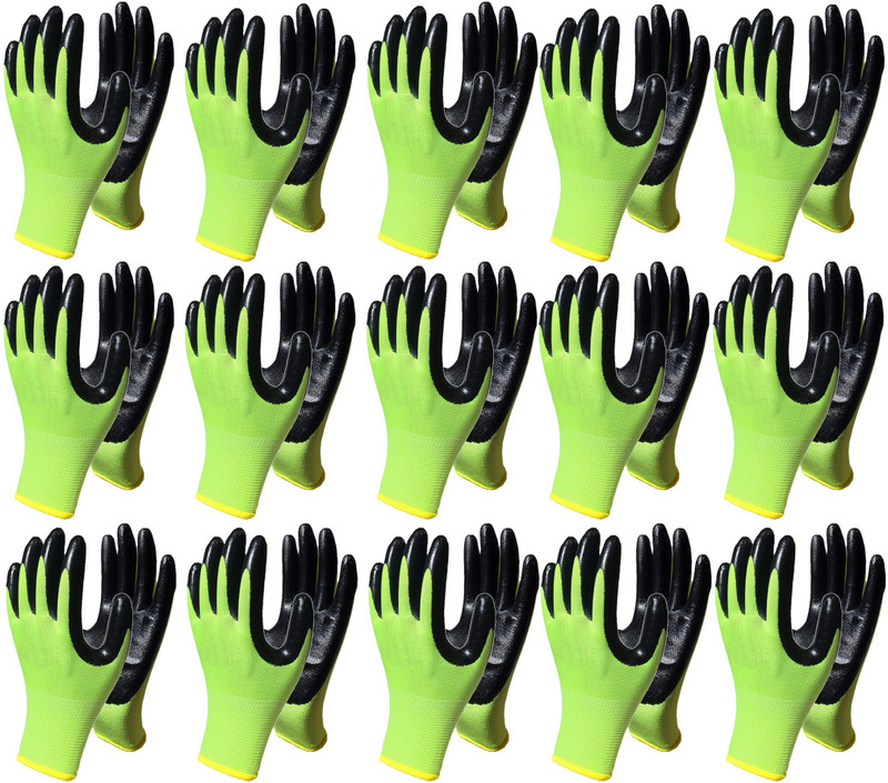 Masox Store Men and Women Working Gloves with Grip for Precision Work and Safety Purpose K8 Baseball Gloves(Green, Black)