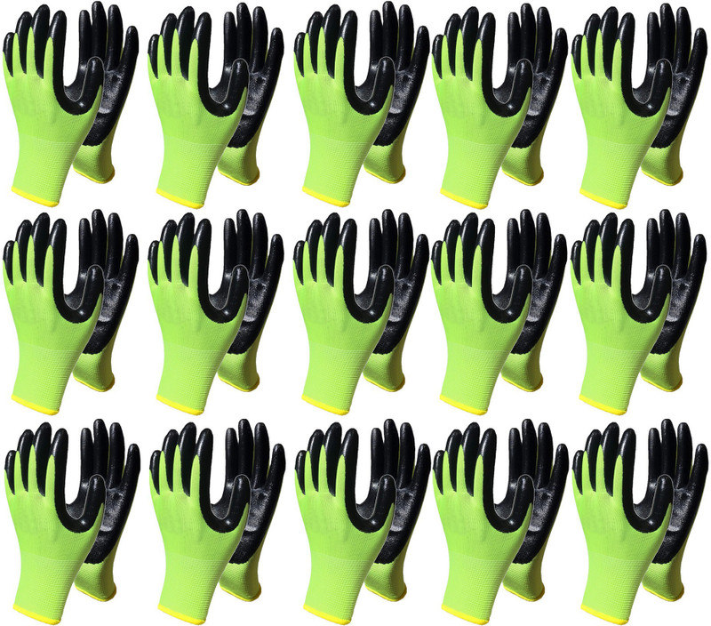 Masox Store Men and Women Working Gloves with Grip for Precision Work and Safety Purpose K8 Baseball Gloves(Green, Black)