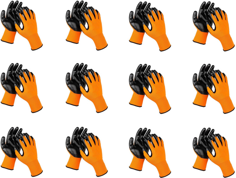 HM EVOTEK Hand Work Gloves PU Coated Seamless Knit with Smooth Grip on Palm & Fingers S2 Skating Gloves(Orange)