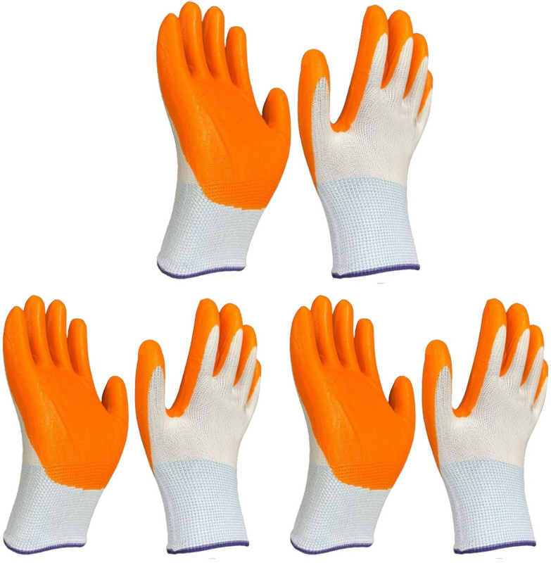 Masox Store Anti Cut Resistant Hand Safety Gloves Cut-Proof Protection with Rubber Grade K6 Baseball Gloves(Orange)