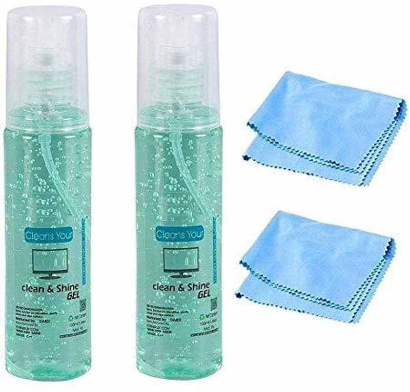VYAR Clean & Shine Gel Multi-Purpose LCD Screen Cleaning Kit for Computers, Gaming, Laptops, Mobiles(LCD & LED Screen Cleaner Liquid with Soft Cleaning Cloth – Pack of 2)