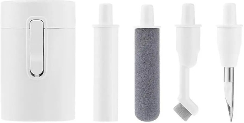 ELECTRO WOLF Mini 5 in 1 Portable Multi-Function Earphone Cleaning Case Tool Kit for Mobiles(Cleaning Pen nib with Keychain and Soft Brush Flocking Sponge for Earphones)