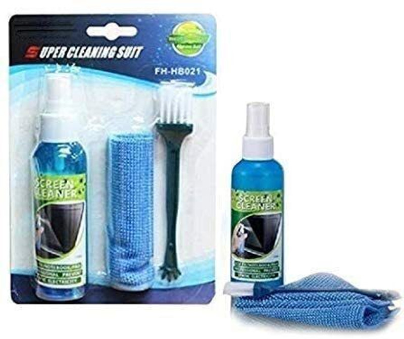 DK Trendspotters 3in1 Screen Cleaning set for PC, Laptops,Mobiles,LED,TV SMD138 for Computers, Gaming, Laptops, Mobiles(Screen Cleaner kit 100ml with Micro Fiber Cloth and Brush SMD138)