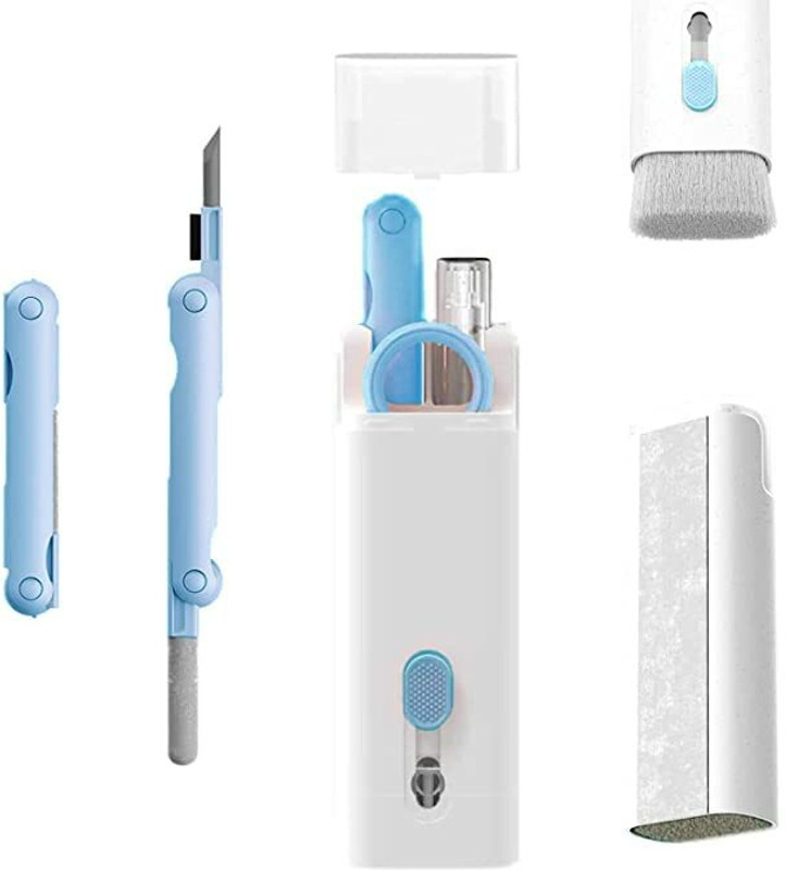 Zoomstore 7 in 1 Electronic Cleaner kit, Cleaning Kit for Monitor Keyboard Airpods for Computers, Mobiles(iPad iPhone iPod, Screen Dust Brush Including Soft Sweep, Swipe Cleaner Pen)