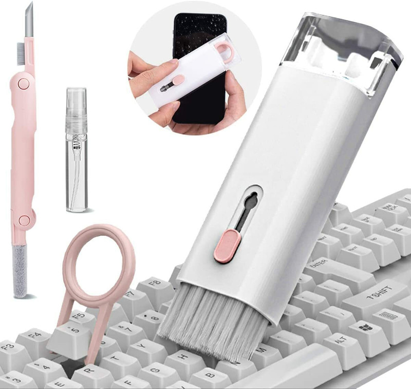kayru 7 In 1 Keyboard Cleaning Brush Kit, Earphone Cleaner Tools CLEANING BRUSH Cabinet Compatible with Computer(Multicolor)