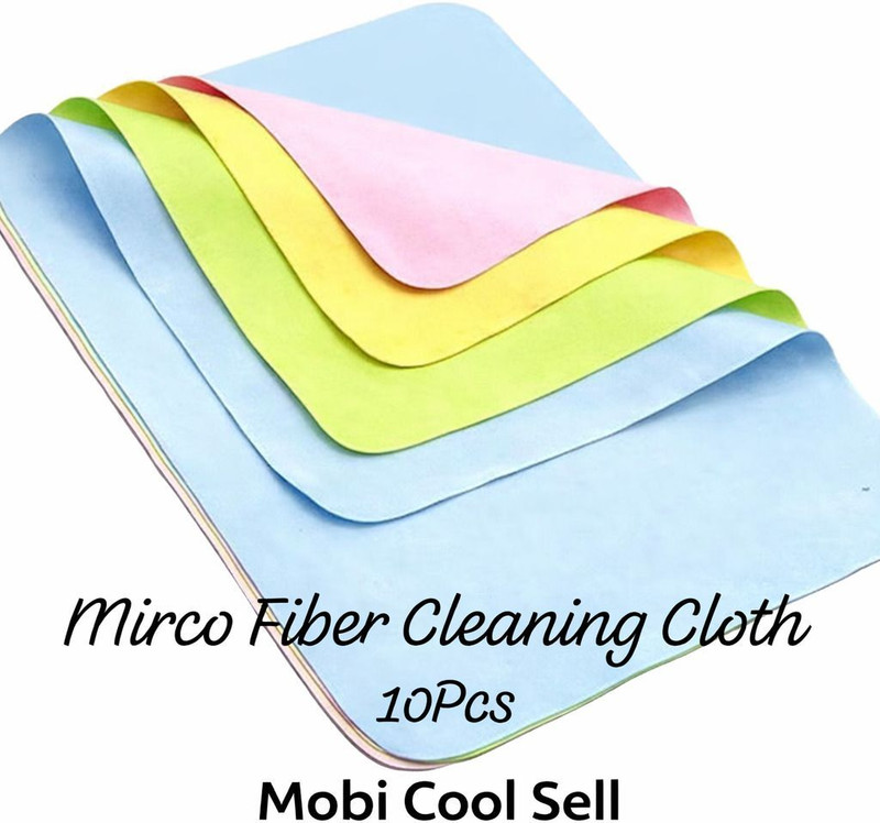 MOBI COOL SELL Microfiber Cleaning Cloth 10 Pcs | for Computers, Laptops, Mobiles(MR-10)