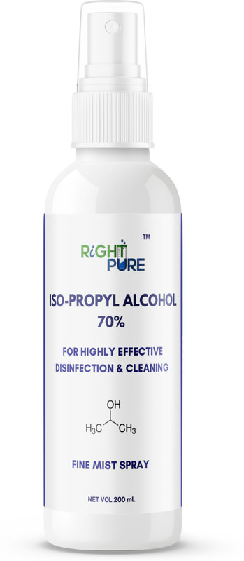 RIGHTPURE Iso-Propyl Alcohol 70% Spray 200 ml Multi-Purpose Disinfectant for Laptops for Laptops, Mobiles, Computers(IPA70SY200MLPO1)