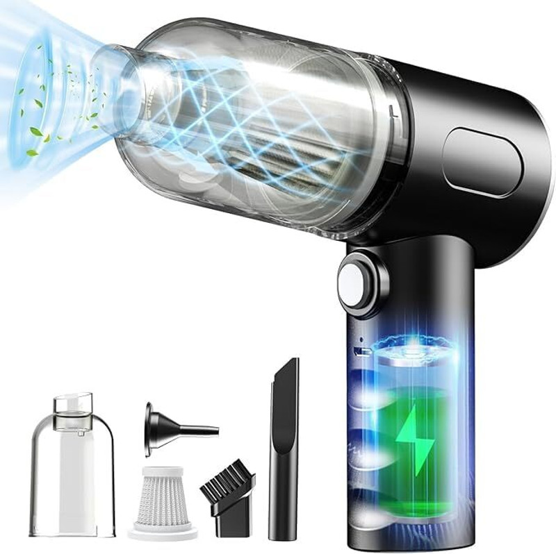 Trendiee Store 3-in-1 Portable Vacuum Cleaner with Blower | USB Rechargeable Wireless Vacuum Window Cleaner with 2 in 1 Mopping and Vacuum(Multicolor)