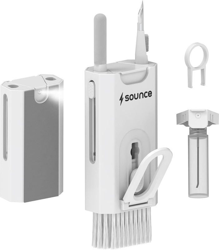 sounce 8 in 1 Multifunctional Screen Cleaning kit for Computers, Laptops, Mobiles(8IN1WHT)