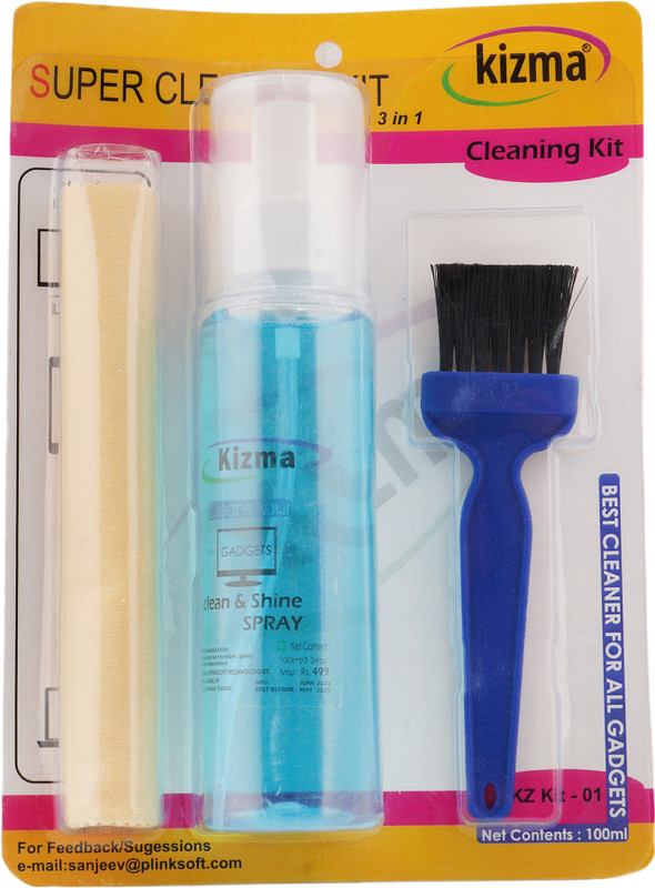 MITHEETECK SUPER CLEANING KIT Combo Set for Laptops, Computers, Mobiles, Gaming(3 in 1 Screen Display Cleaning Kit with Brush and Premium Microfiber Cloth)