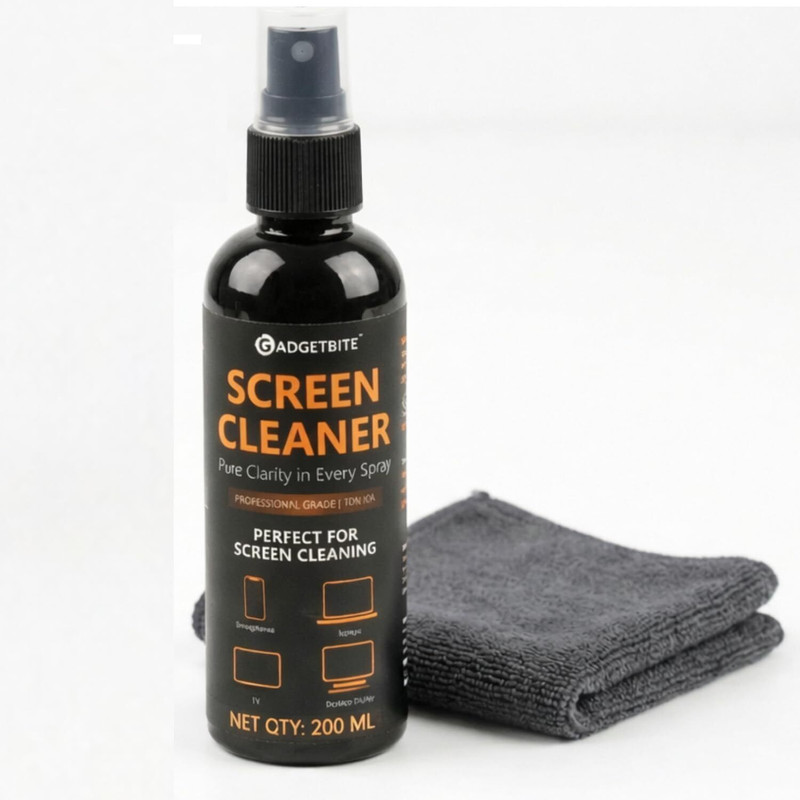 GadgetBite Screen Cleaner Spray 100ml with Microfiber Cloth for TV, Laptop & Mobile for Mobiles(Screen Cleaner Spray 100ml with Microfiber Cloth for TV, Laptop & Mobile)