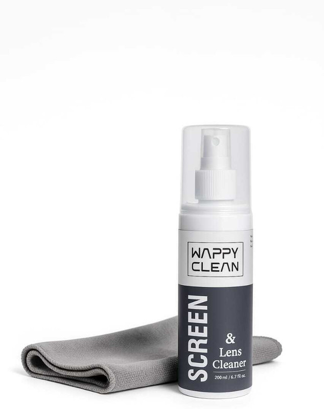 wappy clean Screen & Lens Cleaner Spray – Safe for Mobiles, Laptops, TVs & Glasses (200 ml) for Laptops, Mobiles, Computers, Gaming(Screen Cleaning Kit – Spray + Cloth for All Devices)