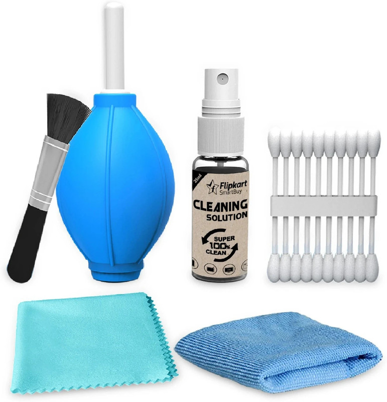 Flipkart SmartBuy Professional 6-in-1 Cleaning Kit (Air Blower, Cotton Swabs, Suede + Plush Micro-Fiber Cloth, Brush,Cleaning Solution) for Laptops, Computers, Mobiles(GZ-CK-104_1)