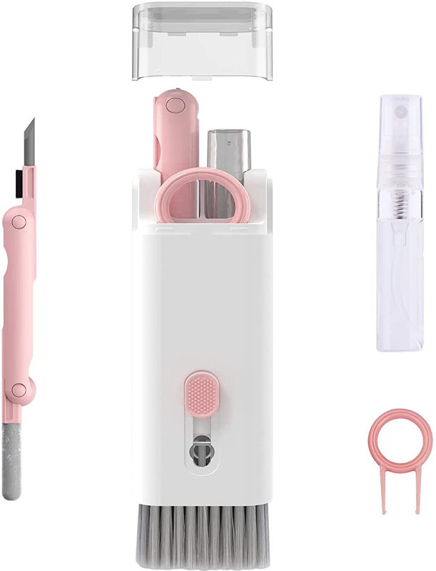 SEASPIRIT 7 in 1 Electronics Cleaner Kit, Portable Multifunctional Cleaning Tool for Computers, Mobiles, Laptops, Gaming(7 IN 1 KEYBOARD CLEANING BRUSH WITH GLASS CLEANER SPRAY)