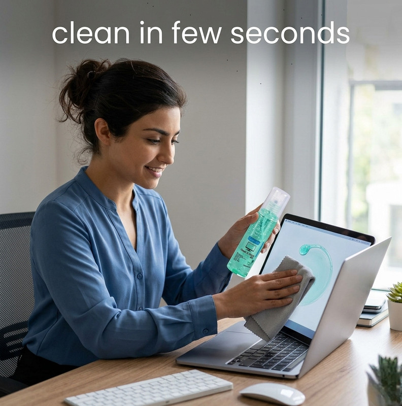 WipeRight Digital Screen Cleaner Spray with Microfiber Cloth for All Devices for Computers, Mobiles, Laptops(585)