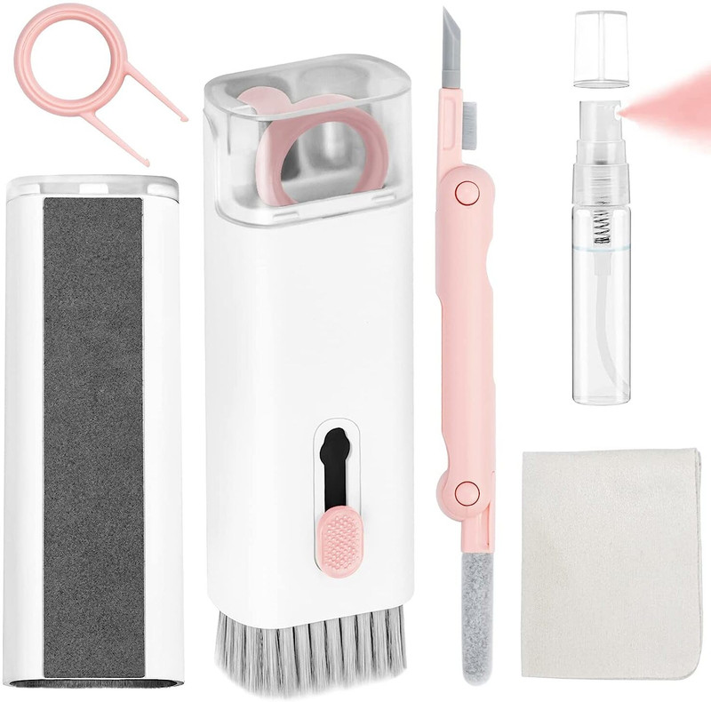 Mcare 7in1 Cleaning Kit for AirPod, Earphones, TWS, Earbuds Cleaning set for Laptops, Computers(Multifunctional Earbud Cleaning kit has cleaning pen, Brush, cloth and spray.)