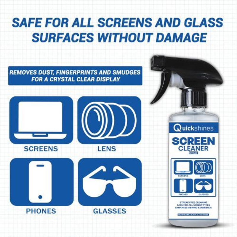 Quickshines Screen & Lens Cleaner Spray – Safe for Mobiles for Computers, Mobiles, Laptops(Screen Cleaner Spray for Computers)