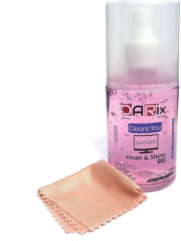 DARix Clean & Shine Gel Multi-Purpose With Cotton Cloth (Pack 1 200ML) for Computers, Mobiles, Laptops, Gaming(1-200ML)