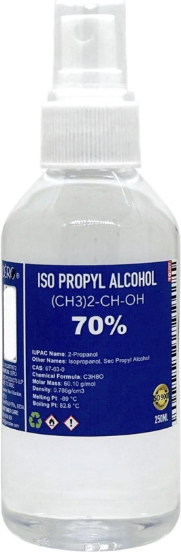 CERO ® ISOPROPYL ALCOHOL 70% Pure [(CH3)2-CH-OH] CAS: 67-63-0 (100ml) for Computers, Gaming, Laptops, Mobiles(Best use for : Derma roller, Makeup kit, motherbaord, electronic items)