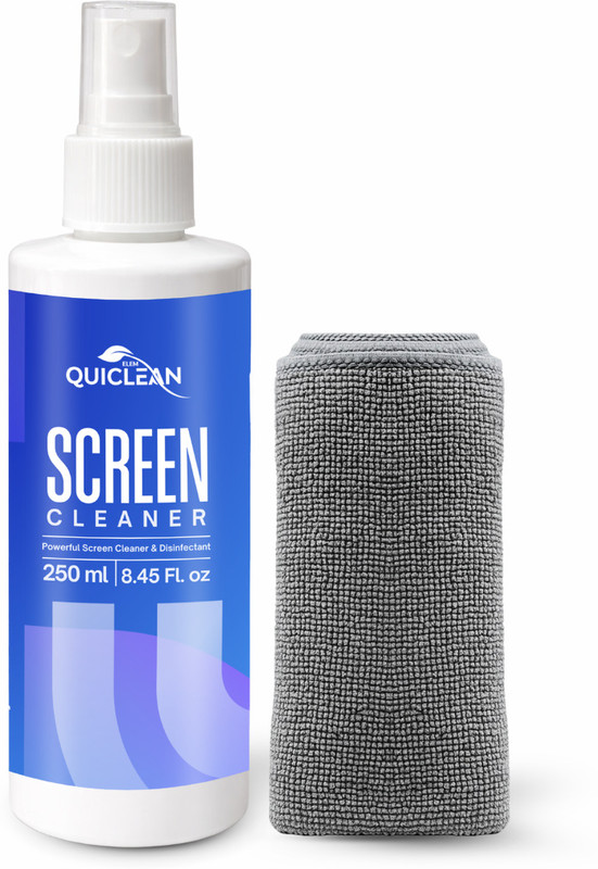 QUICLEAN Screen Cleaning Kit 500ml With Cloth For iPhone, MacBook, Mobile, TV and Laptop for Computers, Laptops, Mobiles(Screen Cleaner 500ml with 350gsm Cleaning Cloth)
