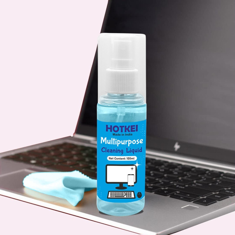 HOTKEI 100ml Scented Laptop LED LCD TV PC Monitor Smart Phone Screen Cleaner Kit for Laptops, Computers, Mobiles, Gaming(TV Mobile Computer Electronic Screen Cleaner Cleaning Liquid Spray Kit)