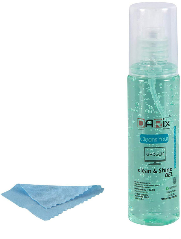 DARix Cleaning Gel Includes Soft Micro Fiber Cloth for Mobile Screen, Laptop Screen, LED TV Screen, iPad Screen, Camera Lens Glass, Sunglass (Pack of 2 100ml+100ml) for Computers(Cleans You)
