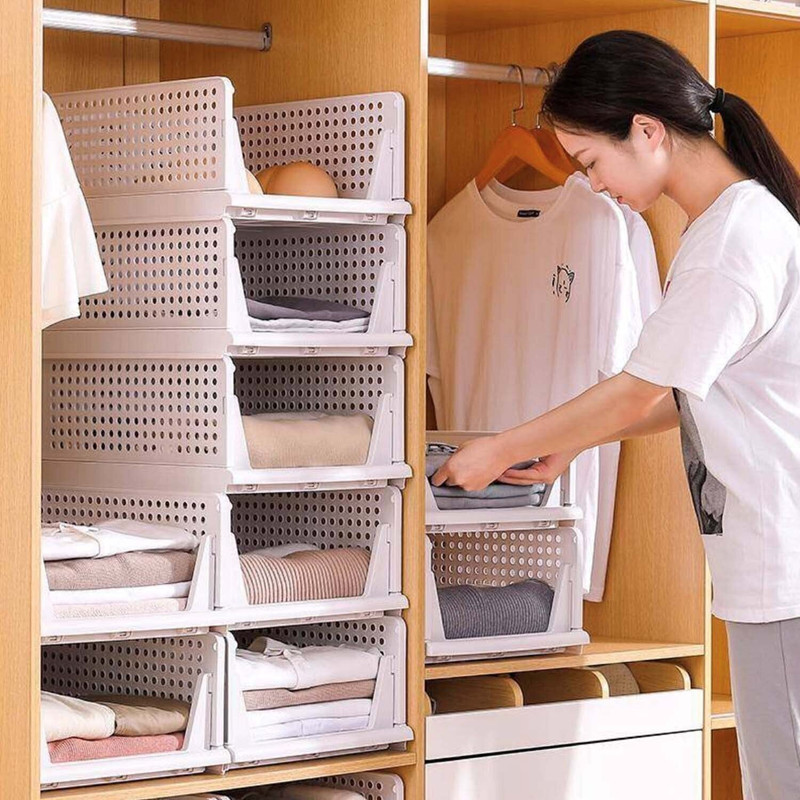 STEFFAN 5 Clothes Organiser for Wardrobe, Ideal Cupboard Organizer for Clothes Drawer Divider(Plastic)