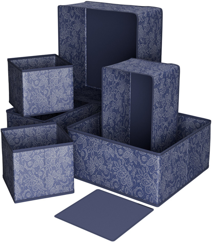 KUBER INDUSTRIES Foldable Storage Organizer for Clothes - Pack of 6 Drawer Divider(Fiber)