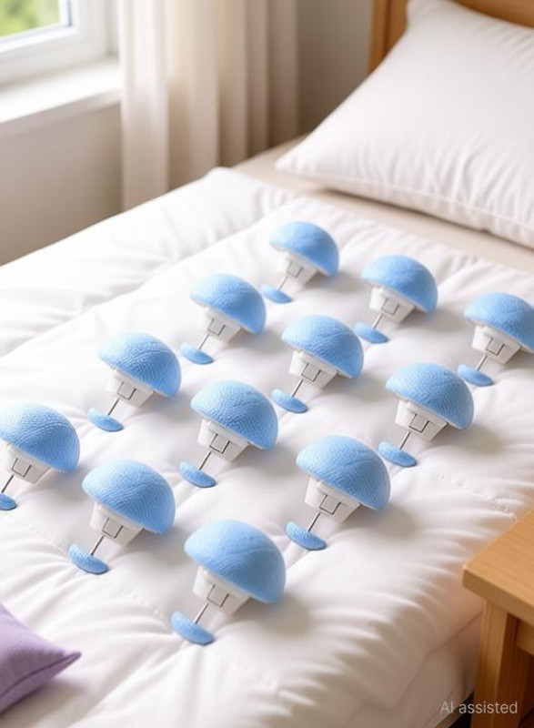 Naidev Mushroom Shape Duvet Clip Cotton Material, Fasteners Bed Quilt Holder Cotton Cloth Clips(Pink Pack of 12)