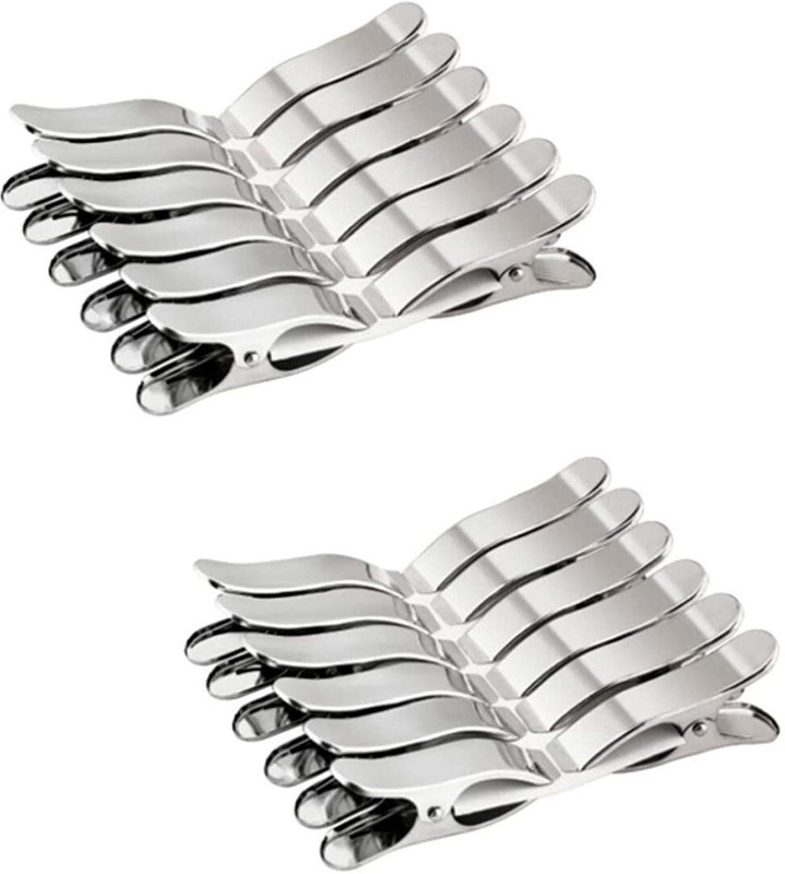 Urbanware Stainless Steel Clips | Cloth Clips | Cloth Hanging Pins | Cloth Drying Clips | Clothes Pegs | Clothe Clip (Set of 24) Stainless Steel Cloth Clips(Steel Pack of 24)