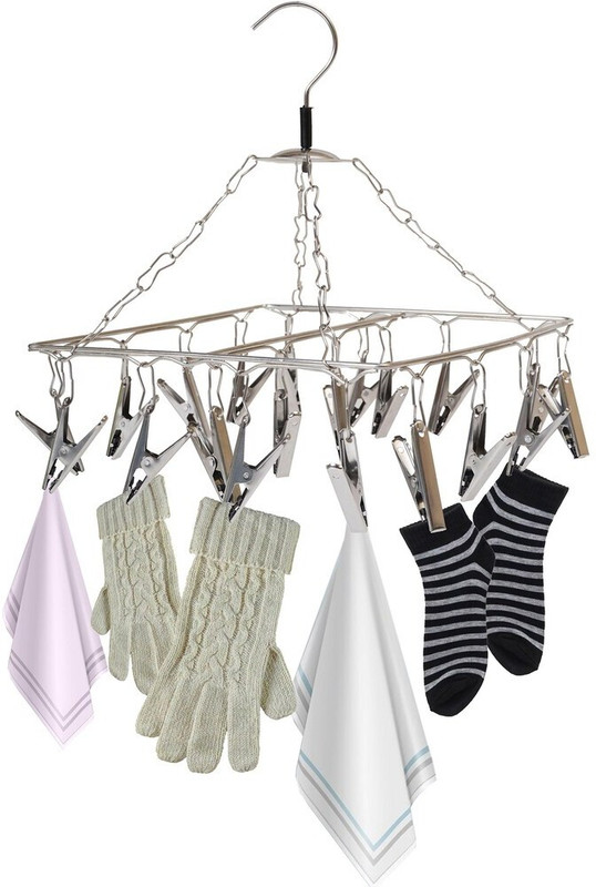 Urbanware 25 Clips Stainless Steel Square Cloth Dryer/Clothes Drying Stand/Hanger Clips Stainless Steel Cloth Clips(Silver)