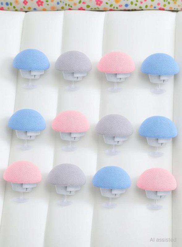VESTURA Mushroom Shape Duvet Clips, Non-Slip Cover Fixator, Comforter Quilt Holder Cotton Cloth Clips(Multicolor Pack of 12)