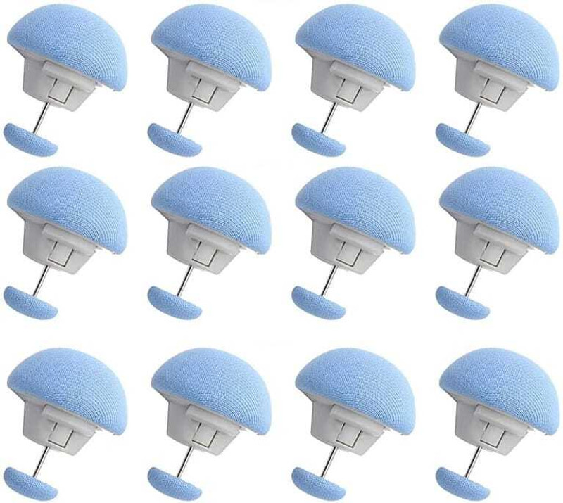 ER Quilt Fixing Clips, Duvet Cover Clips,Mushroom Round Fixing Clips Cotton Cloth Clips(Blue Pack of 12)
