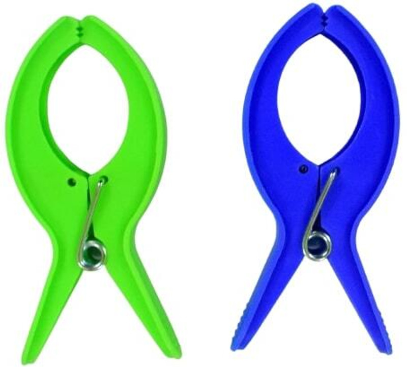 Saravana Super Mart 4-inch Saree Pre Pleating Clip 2 Nos |Saree Pegs for Draping|2 inch Wide Opening Plastic Cloth Clips(Multicolor Pack of 2)