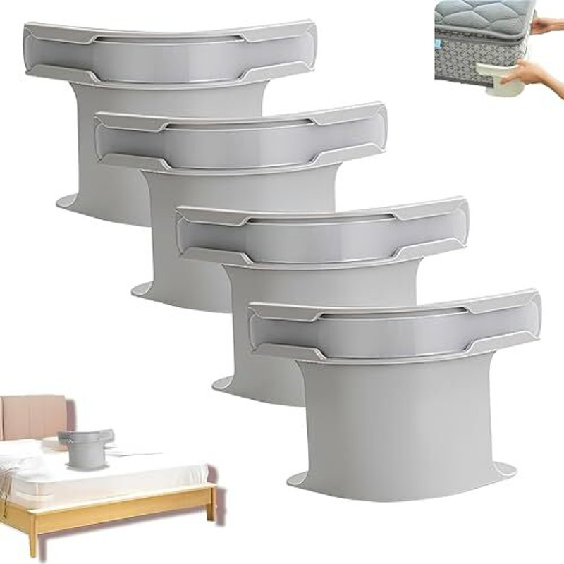 HMG creative HMG Adjustable Bedsheet Holder Clips | Elastic Bed Sheet Grippers Plastic Cloth Clips(White Pack of 4)