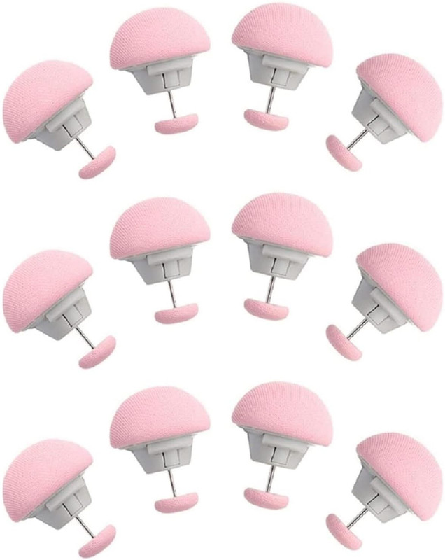 MERCEHIVE Sheet Button Fasteners, Mushroom Quilt Fixing Pins, Anti-Slip Bed Sheet Holders Plastic Cloth Clips(Pink Pack of 12)