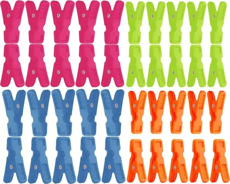 QUYZO 40 mix clour cloth clip Plastic Cloth Clips(Multicolor Pack of 40)