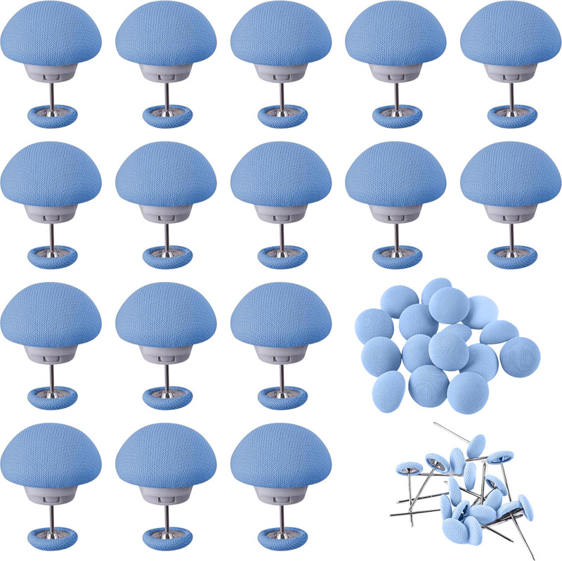 Spatlus Spatlus Blanket Cover Fixing Pin, Mushroom Button Fasteners, Rajai Cover Pin Cotton, Stainless Steel Cloth Clips(Blue Pack of 16)
