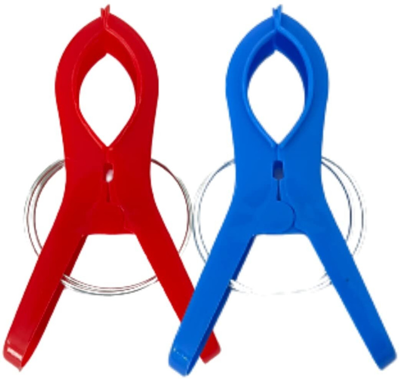 Urbanware Saree Pre-Pleating Big clips 5 inches size Plastic Cloth Clips(Multicolor Pack of 2)