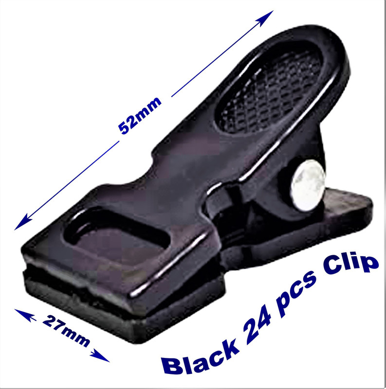 LUKOOG Lukoog Black Heavy Quality Duty Plastic Cloth Clips(Black Pack of 24)