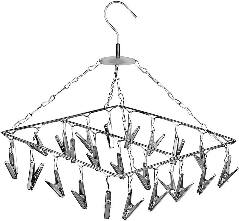 RARE-ZONE 25 Clip Cloth Drying Stnd/with Steel Cloth Clips(Steel)