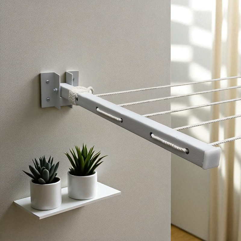 RALVO Steel Wall Cloth Dryer Stand With 50 feet rope / 170 kg load capacity / Best clothes drying stand / 5T-hgr-23(5 Tier)