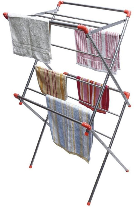 Bluevista Steel Floor Cloth Dryer Stand 3ft heavy duty rustproof foldable for balcony(2 Tier)