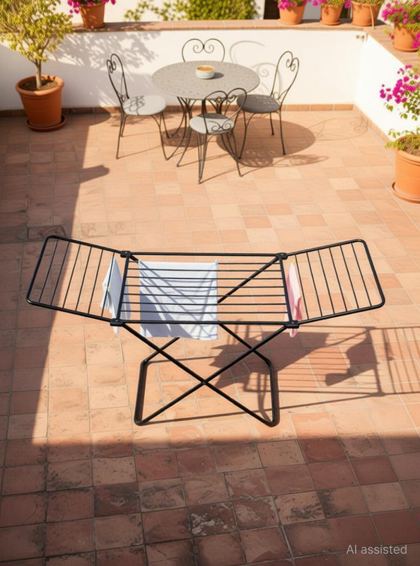 qdpatzwq Steel Floor Cloth Dryer Stand Premium Stainless Steel 2-Tier Floor Cloth Dryer Stand (Heavy Duty)(2 Tier)