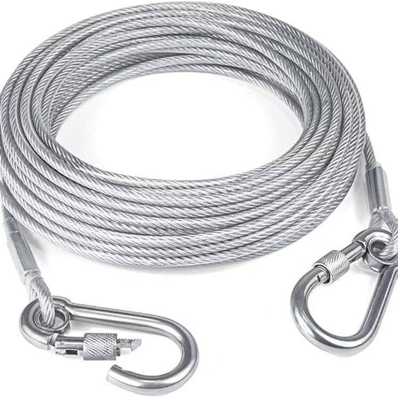 On cart Steel Rope Wire for Cloth Drying Stainless Steel Retractable Clothesline(10 m)