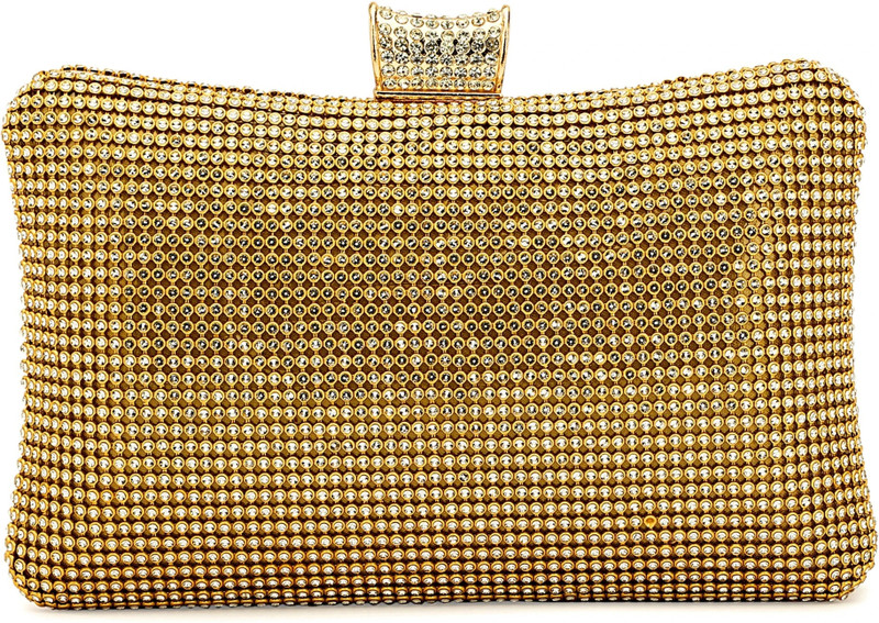 D'vine Luxe Party Gold, White  Clutch