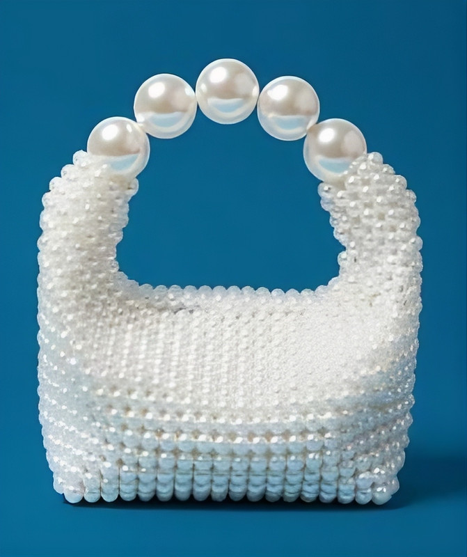 Grace Collections Party White  Clutch