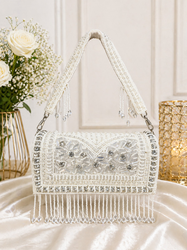 fashionship Party Silver Clutch